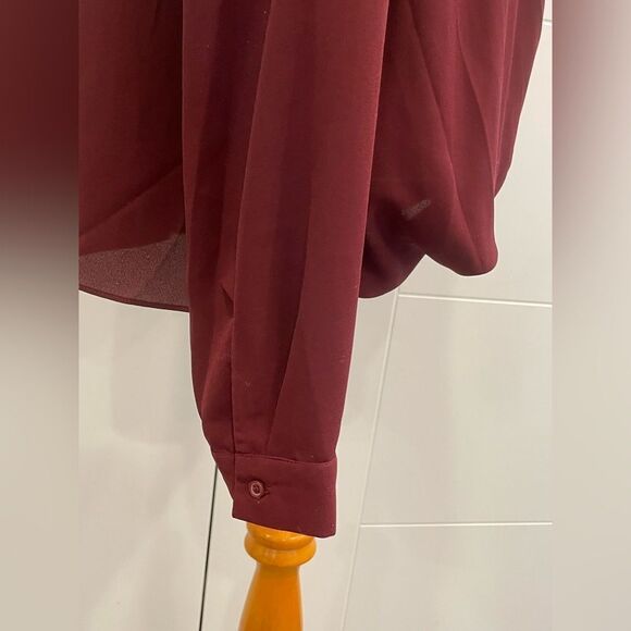 ❤️ Mossimo Rust Red Drape Blouse - Size Large ❤️ - Picture 7 of 10
